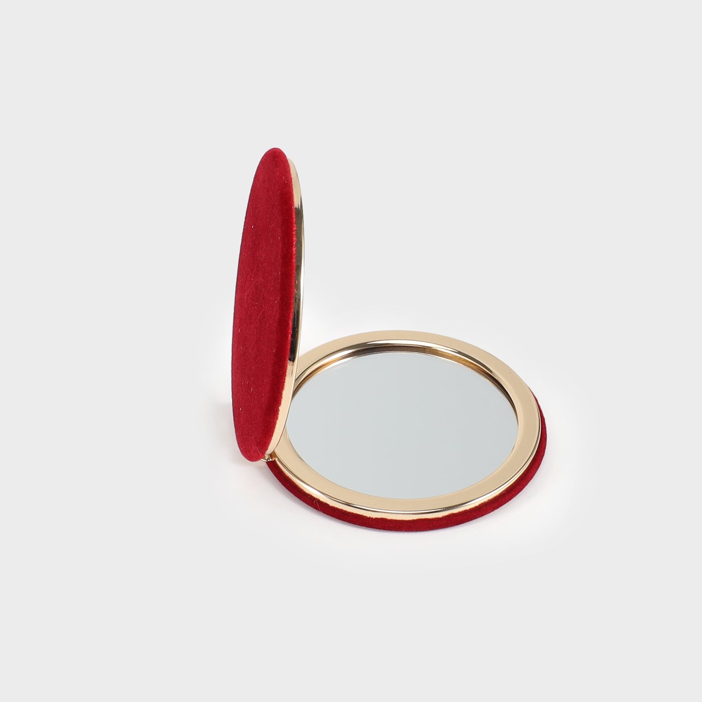 Specchietto rosso in velluto