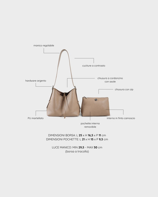 Borsa a spalla BROOKE - TAUPE