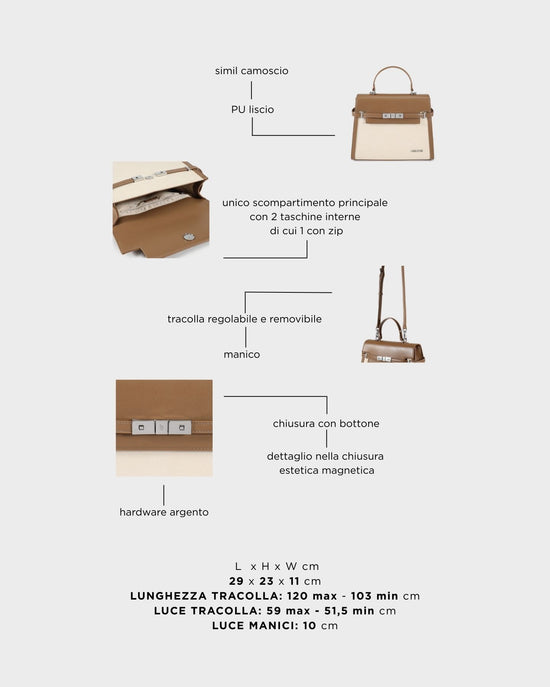 GRACE SUEDE BIG Handbag - TAUPE