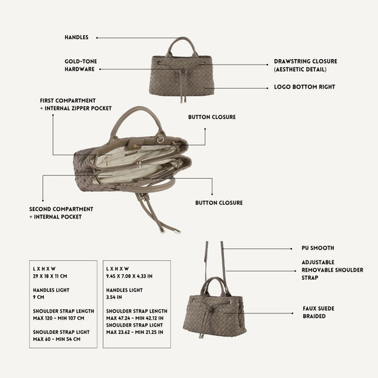 Borsa a mano MEGAN SIMILSUEDE - TAUPE