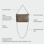 ANNIE genuine leather clutch - TAUPE