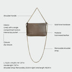 ANNIE genuine leather clutch - TAUPE
