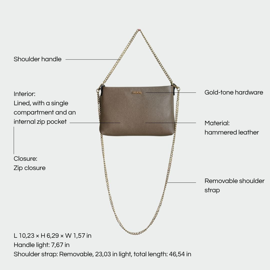 ANNIE genuine leather clutch - TAUPE
