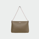 ANNIE genuine leather clutch - TAUPE
