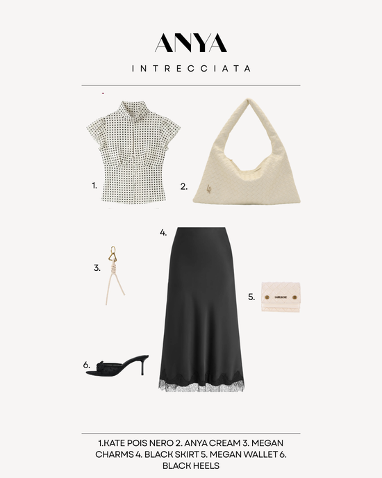 Bolso de hombro ANYA trenzado - CREAM