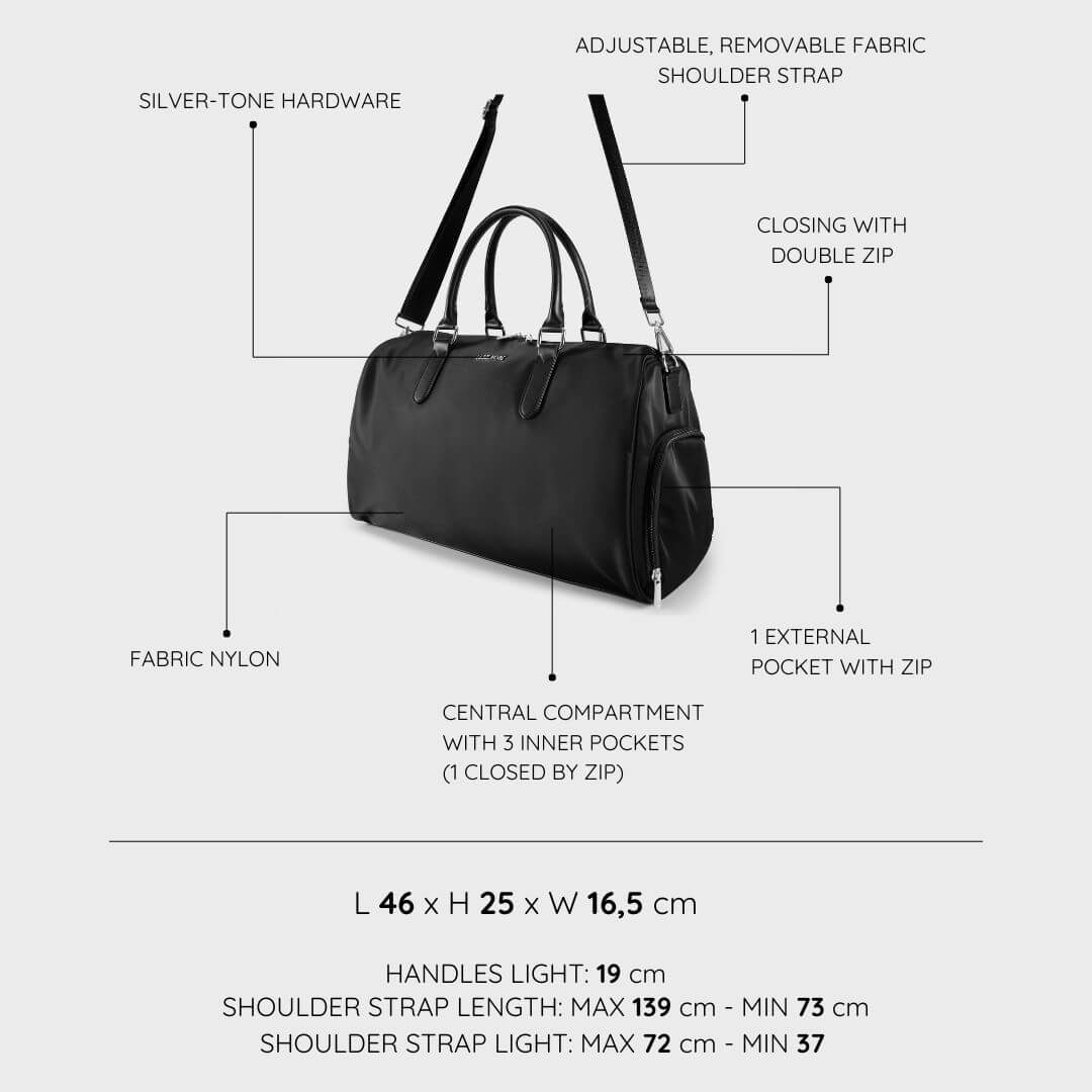 Travel Bag KIMBERLY - BLACK SILVER