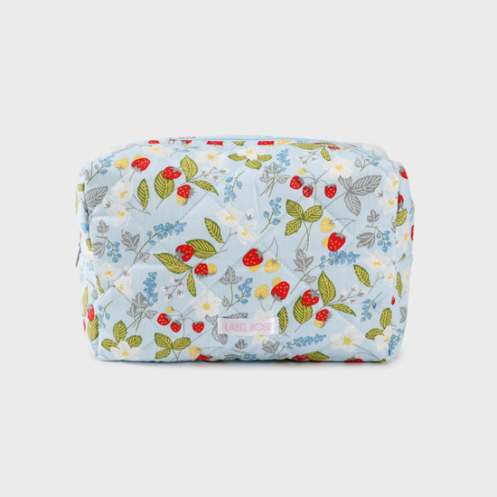 Neceser de tela con frutas GRANDES - AZUL