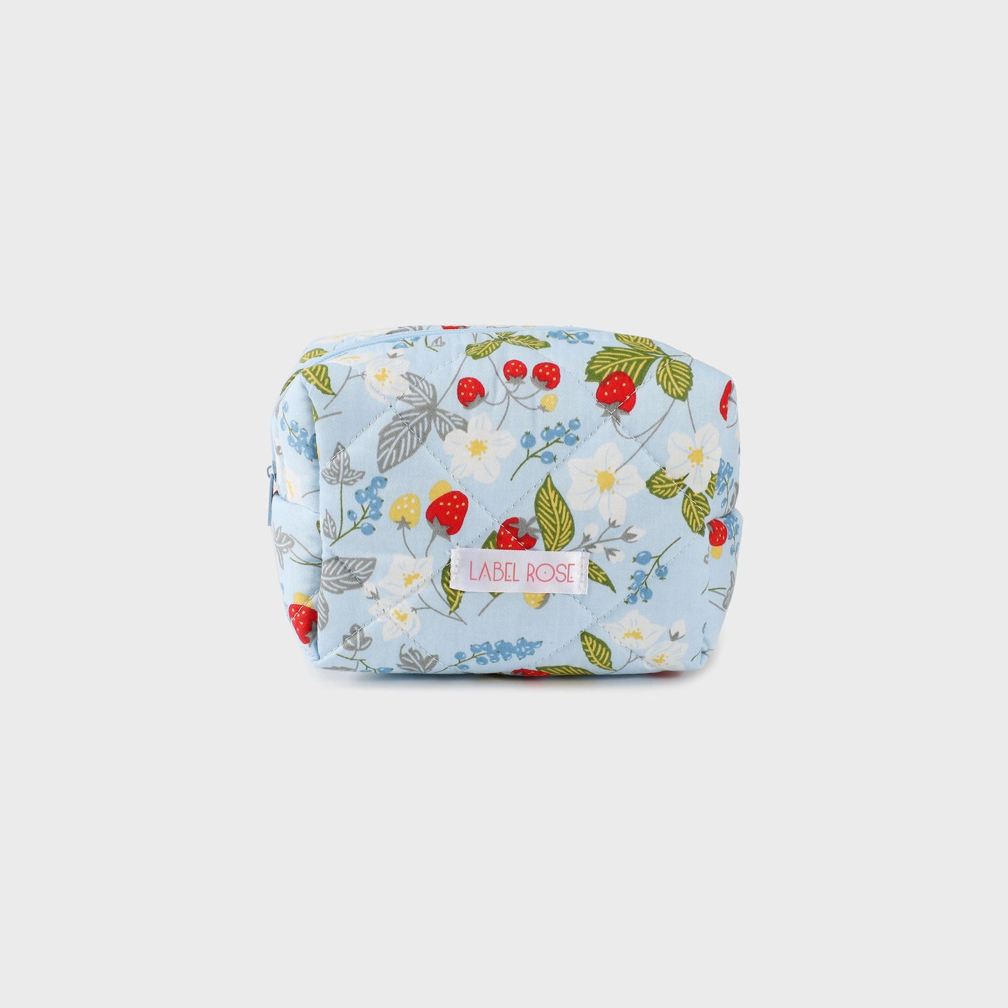 Trousse in tessuto con frutti SMALL - AZZURRO