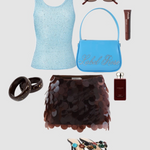 Mini bag in vernice LIBERTY - AZZURRO