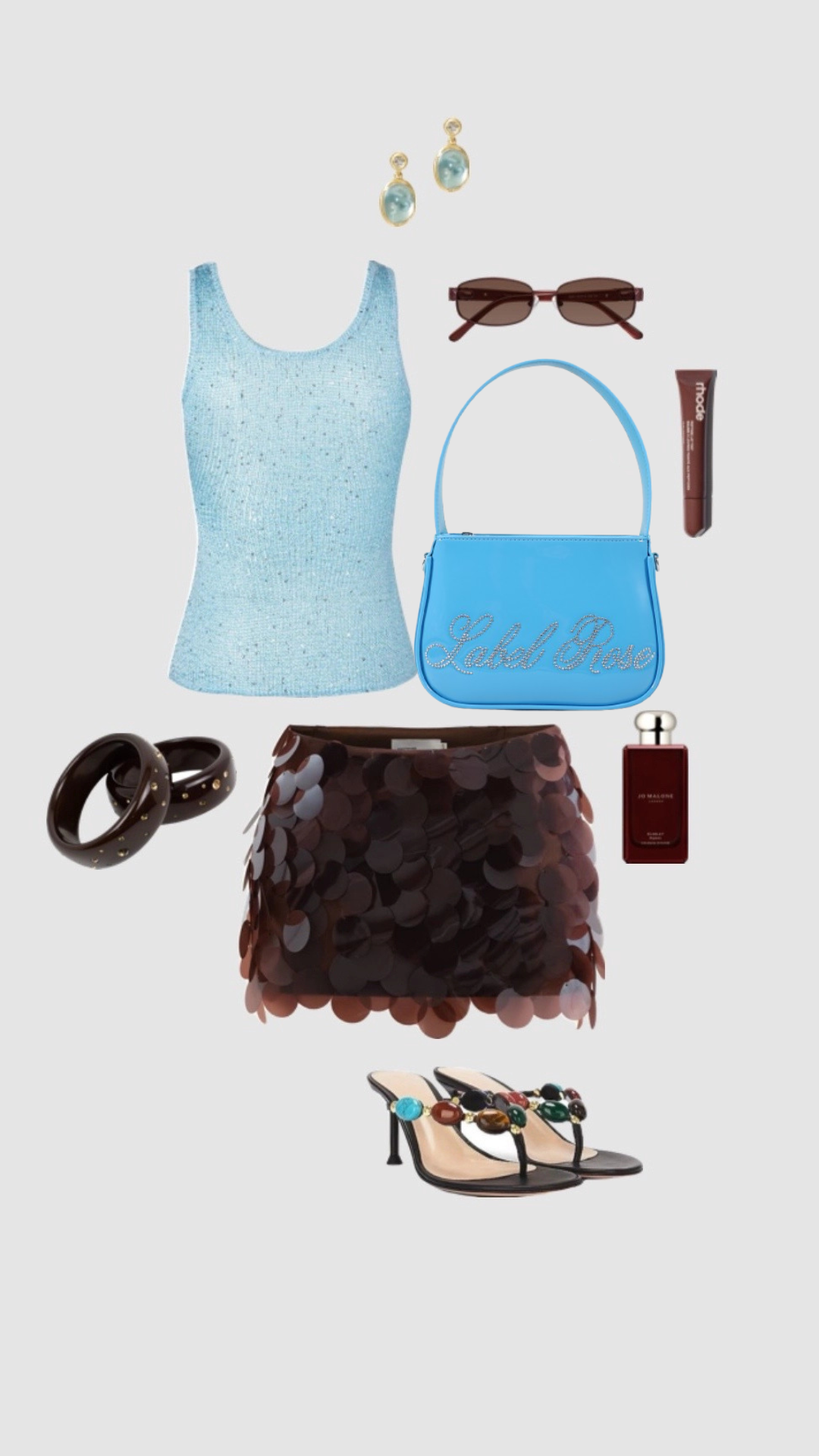 Mini bag in vernice LIBERTY - AZZURRO