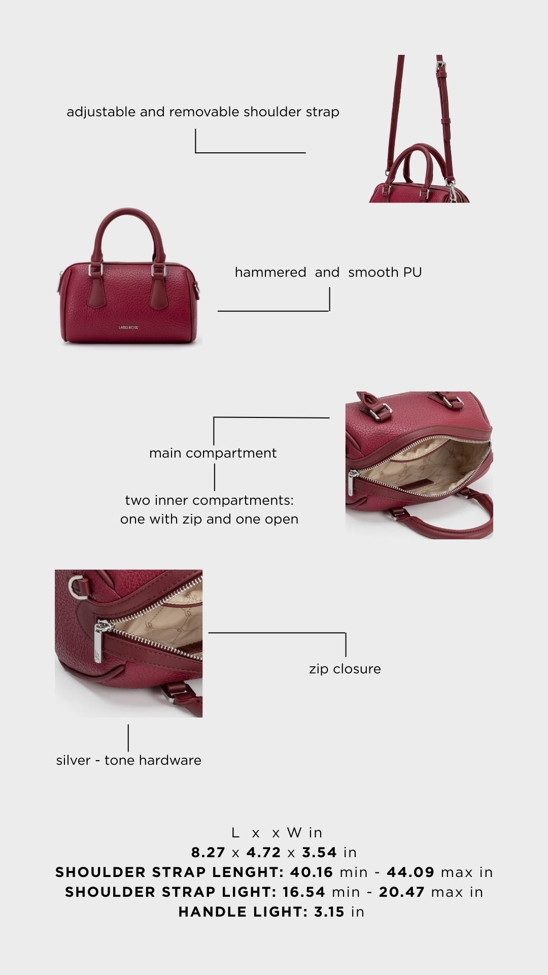 Borsa a mano BLINKY - VELVET PLUM