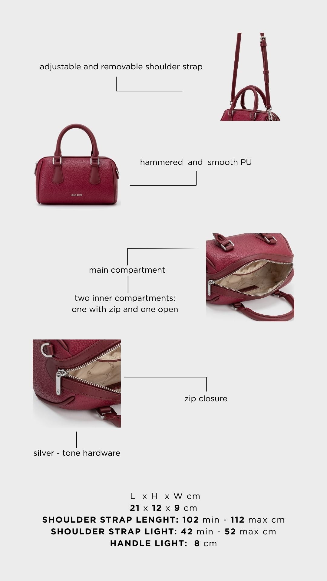 Borsa a mano BLINKY - VELVET PLUM