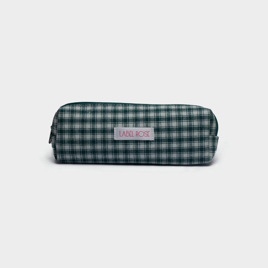 Checkered pencil case - GREEN