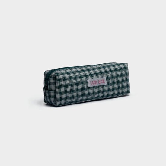 Checkered pencil case - GREEN