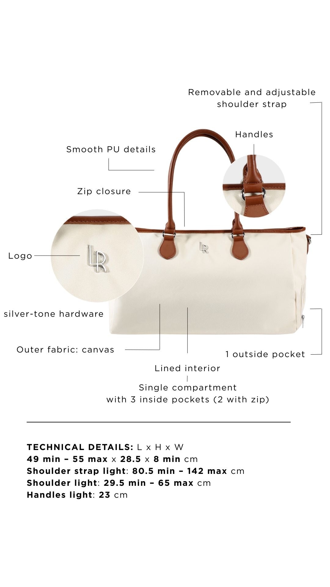 Borsone a spalla VOYAGER - GLACIER WHITE