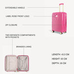 Shiny trolley suitcase four wheels - FUXIA