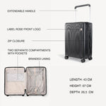 Valigia trolley opaco quattro ruote - NERO