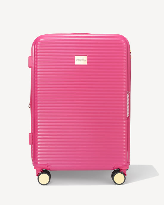 Shiny trolley suitcase four wheels - FUXIA
