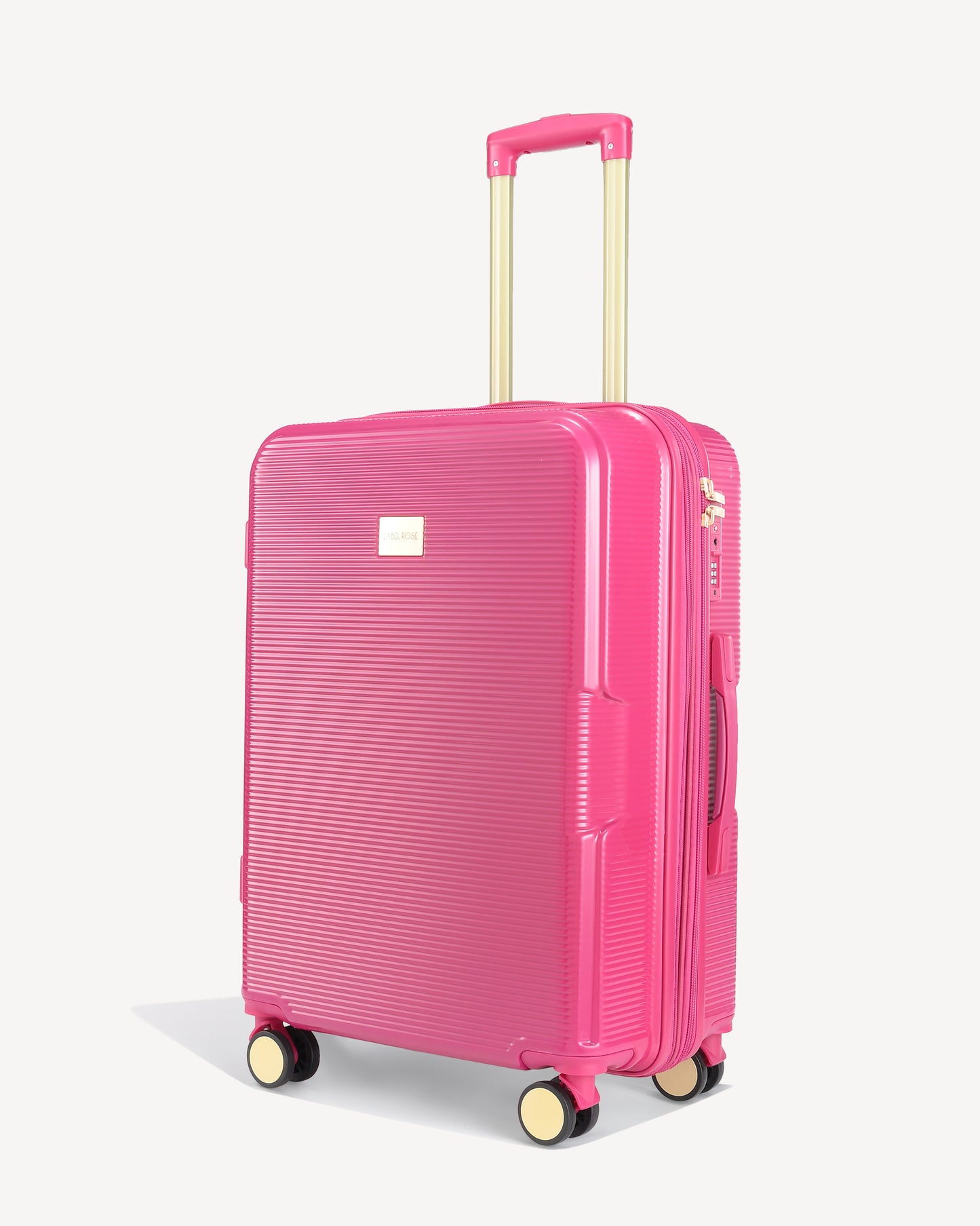 Shiny trolley suitcase four wheels - FUXIA