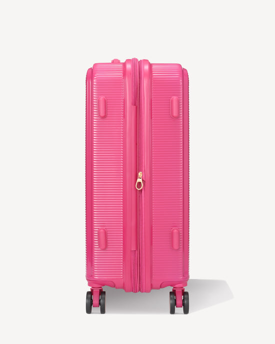 Shiny trolley suitcase four wheels - FUXIA