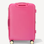 Shiny trolley suitcase four wheels - FUXIA