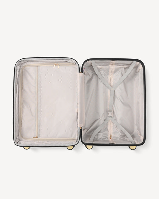 Shiny trolley suitcase four wheels - BLACK
