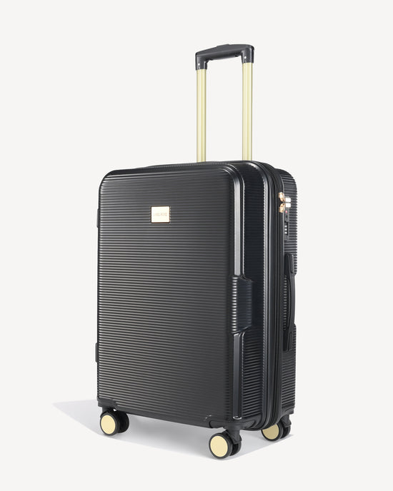 Shiny trolley suitcase four wheels - BLACK