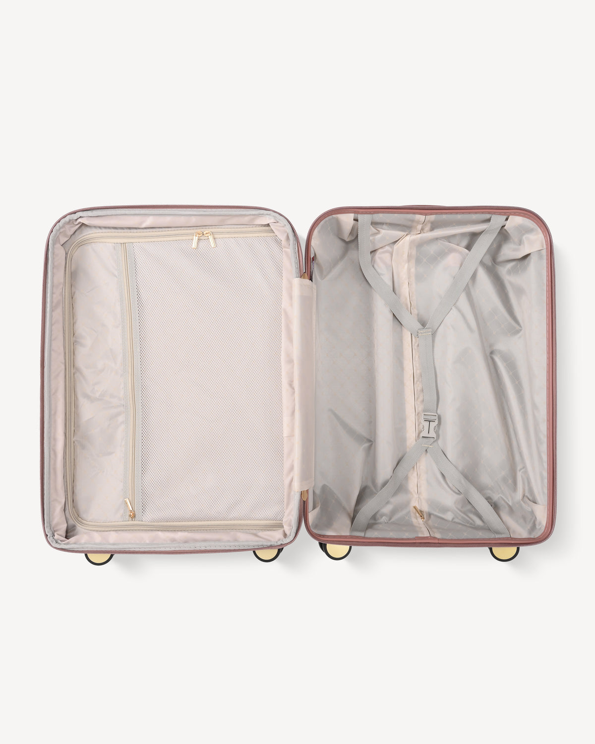 Maleta trolley brillante de 4 ruedas - ROSA