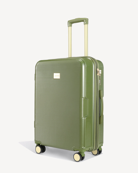 Shiny trolley suitcase four wheels - GREEN