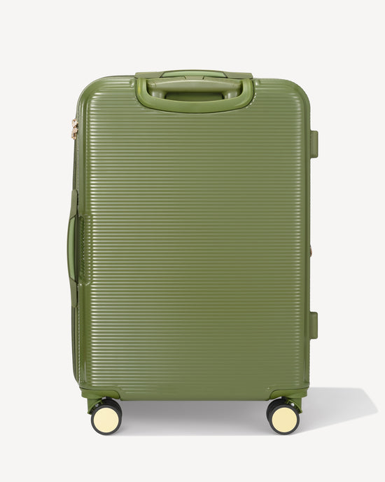 Shiny trolley suitcase four wheels - GREEN