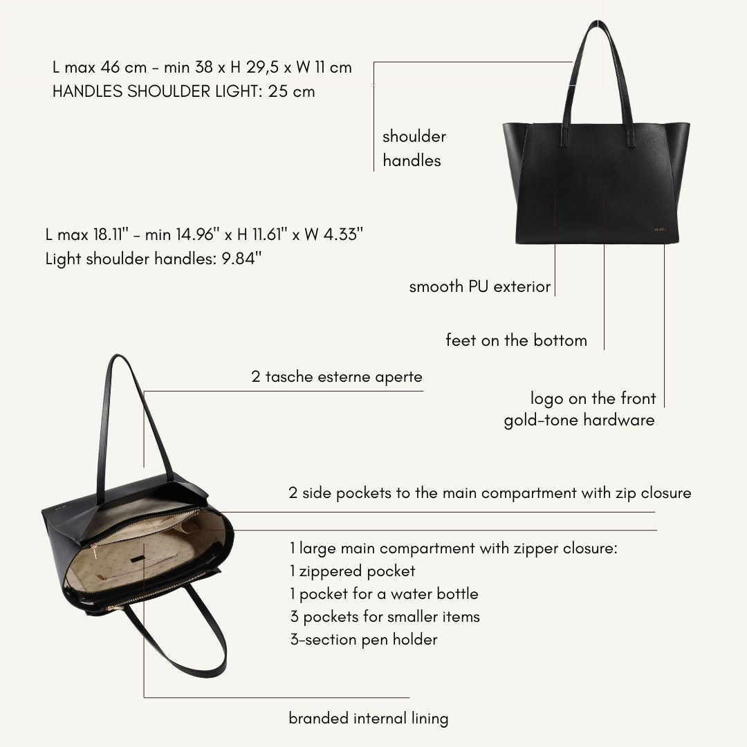 Borsa a spalla MELISSA EXTRA BIG - BLACK GOLD