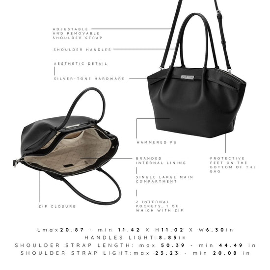 Borsa a spalla BRIELLE BIG - BLACK SILVER - PREVENDITA