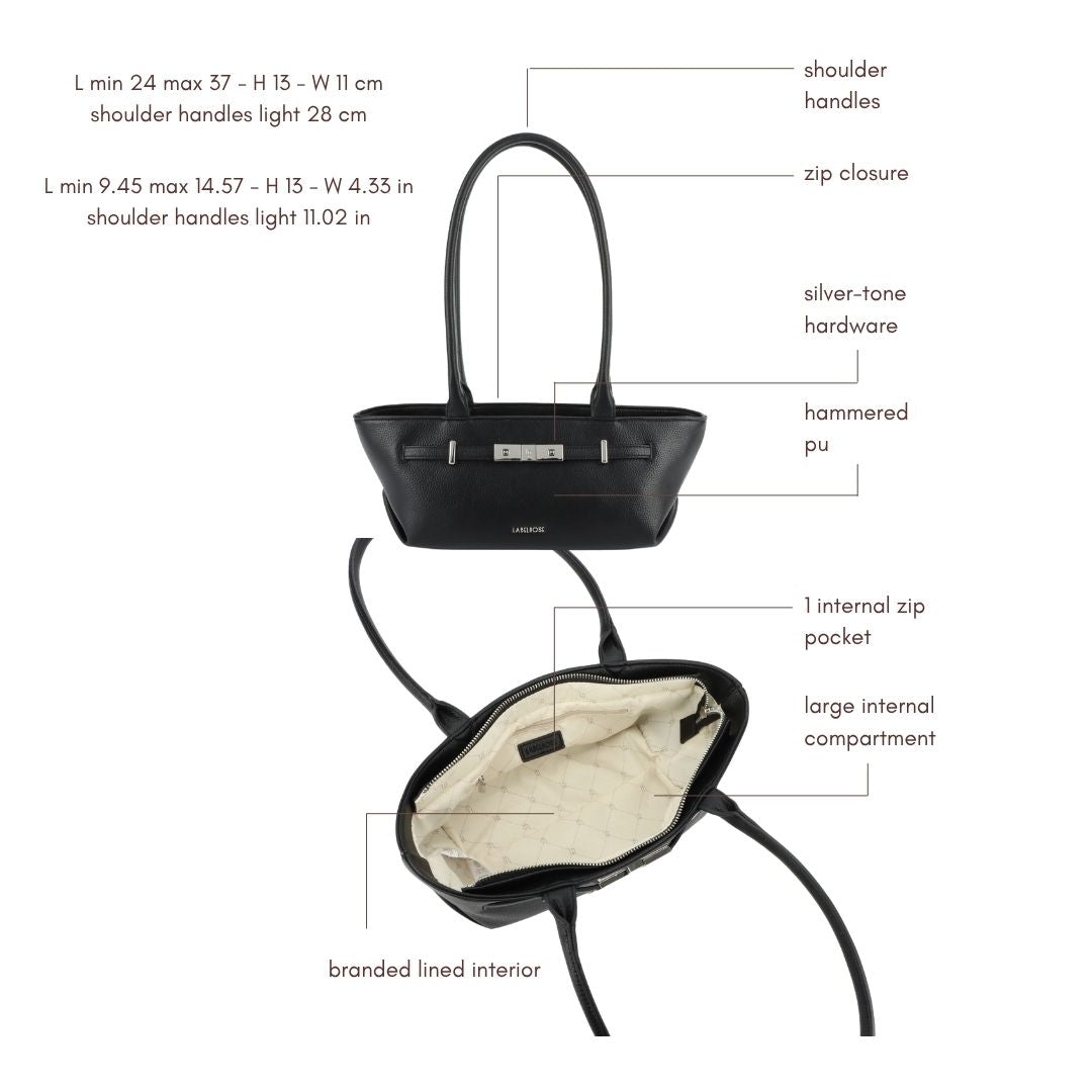 Borsa a spalla JAY- BLACK SILVER