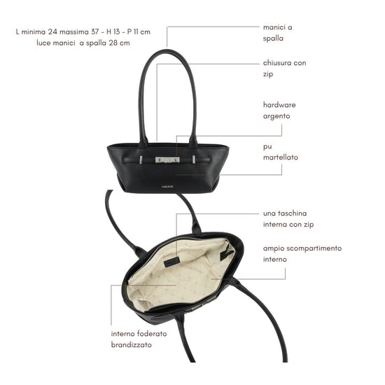 Borsa a spalla JAY- BLACK SILVER