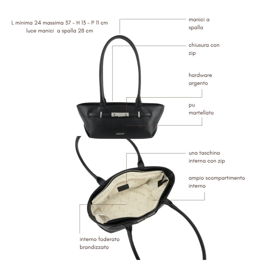 Borsa a spalla JAY- BLACK SILVER