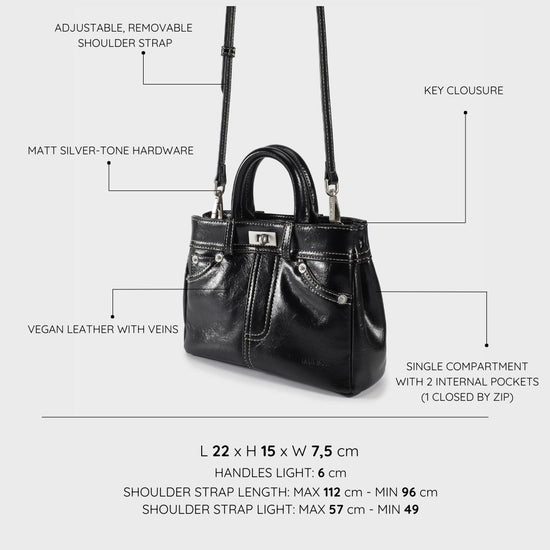 AUDREY Handbag - BLACK SILVER