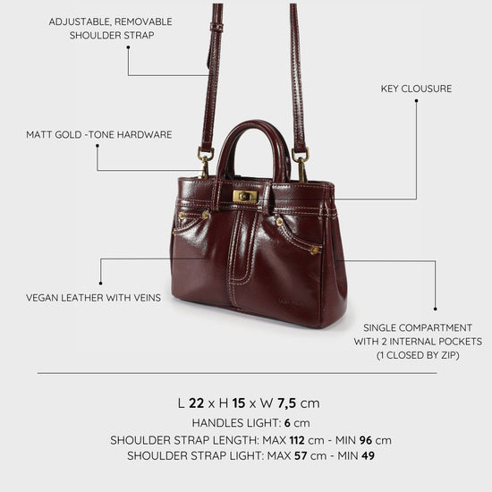 AUDREY Handbag - WINE