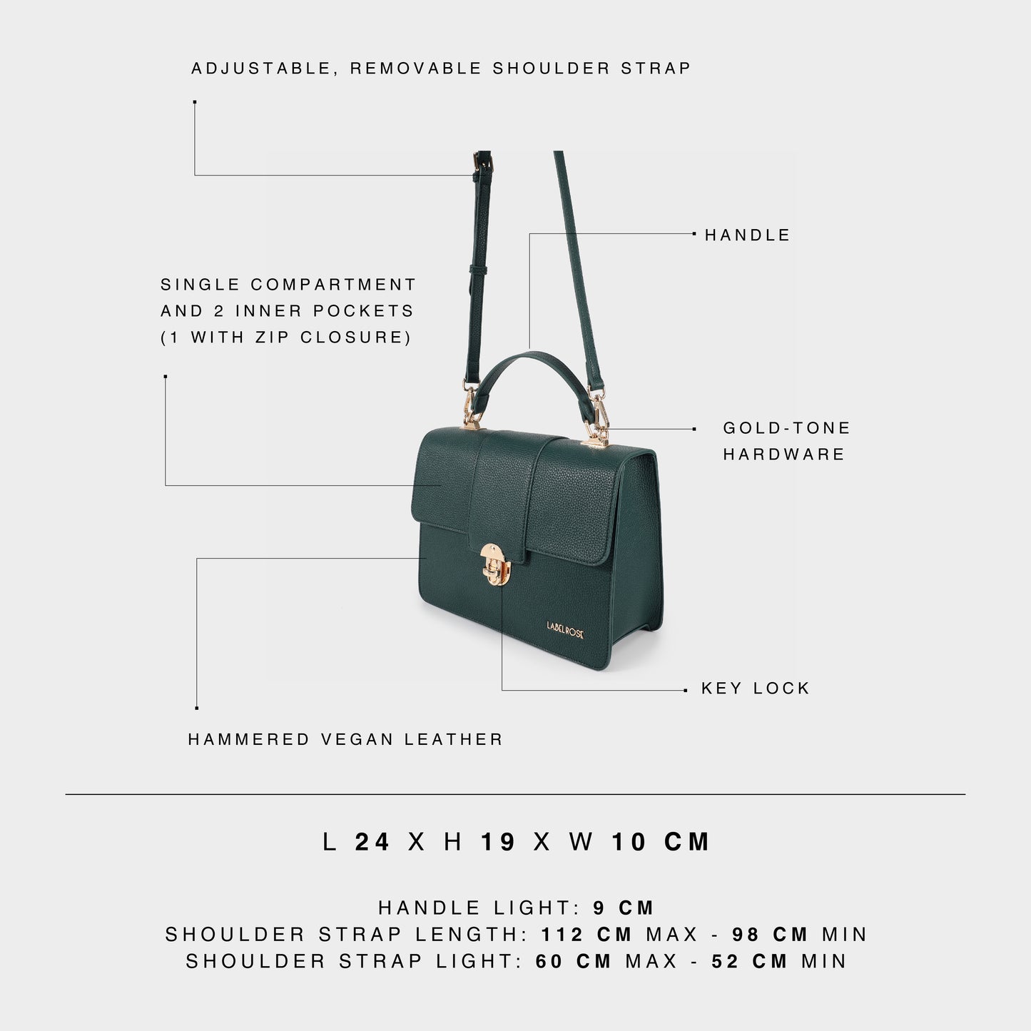 JACQUELINE BIG Handbag - GREEN