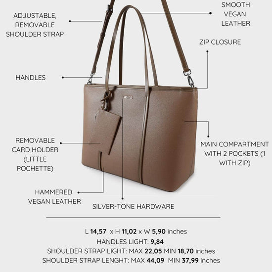 Shopping bag a spalla CLARISSA - TAUPE