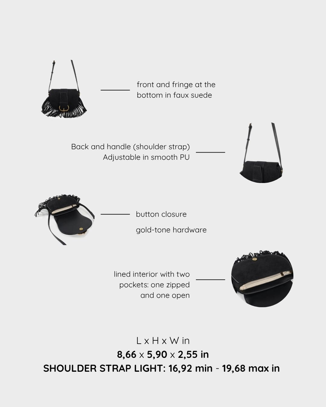 JOANNA Shoulder Bag - BLACK