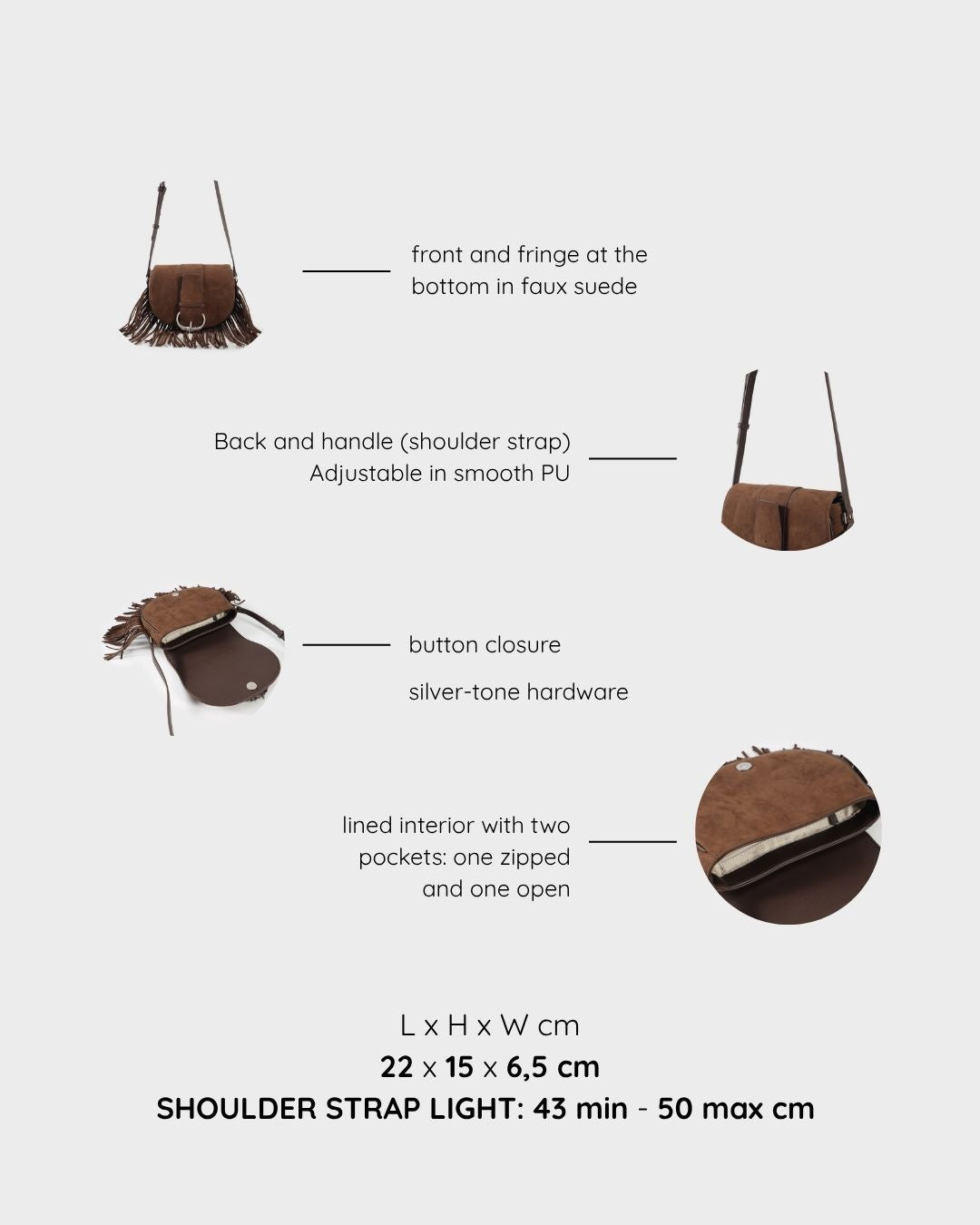 Borsa a spalla JOANNA - BROWN