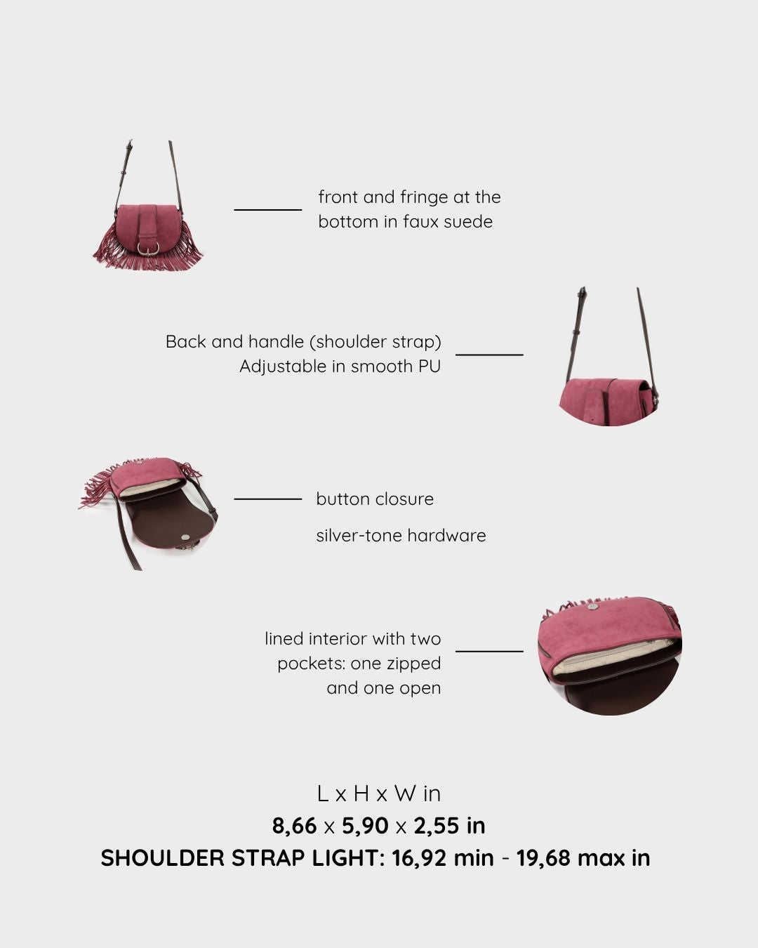 Borsa a spalla JOANNA - CHERRY