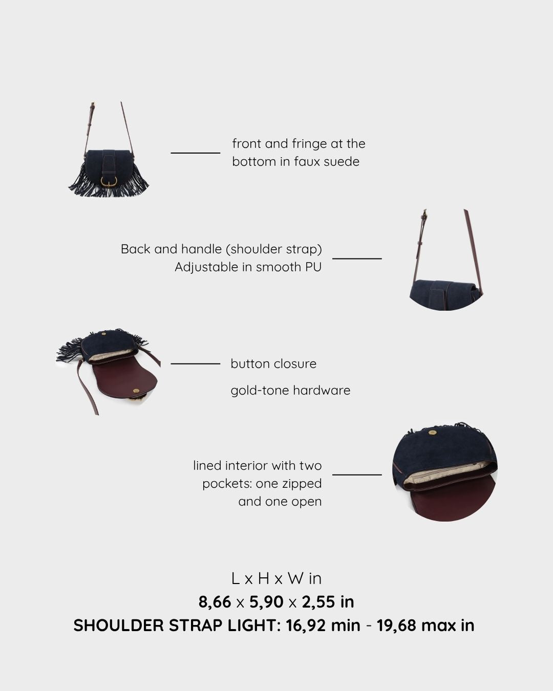 Bolso de hombro JOANNA - AZUL OSCURO