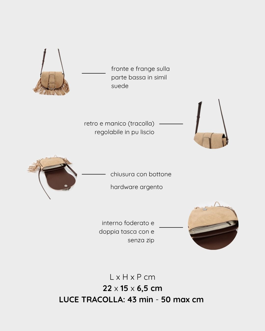 Borsa a spalla JOANNA - BEIGE