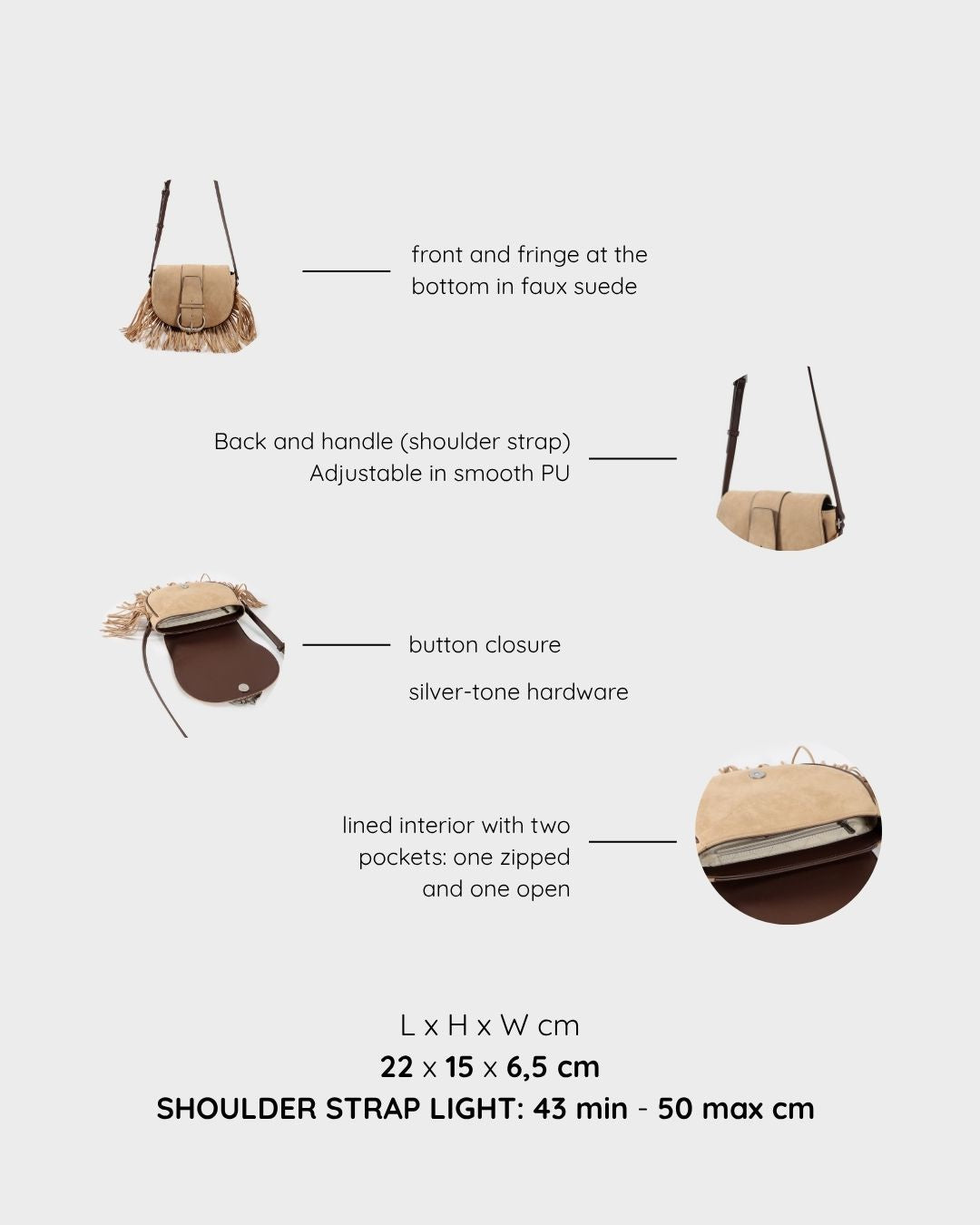 Borsa a spalla JOANNA - BEIGE