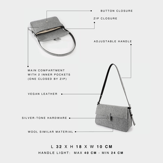 CAROLINE Shoulder Bag - GREY