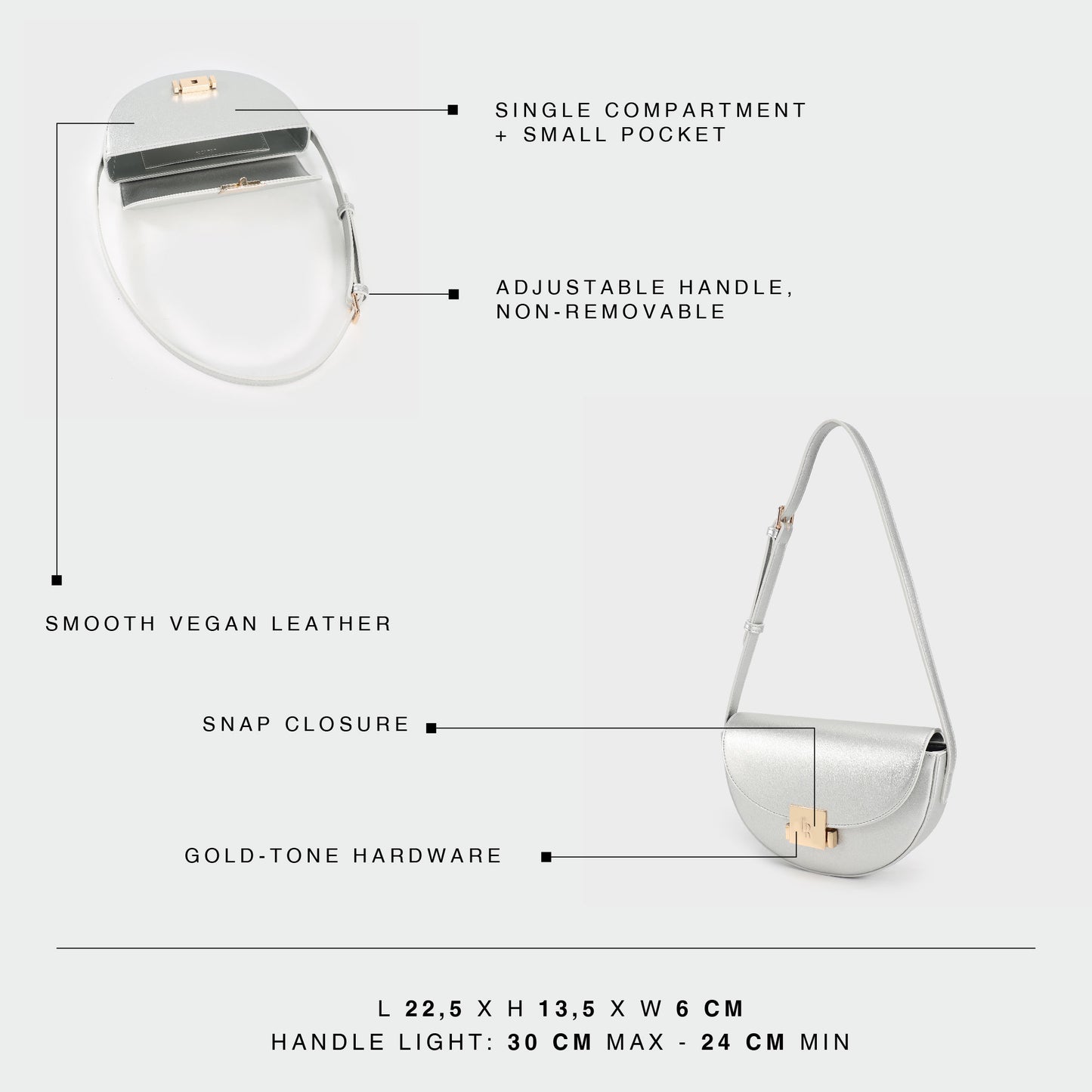 Borsa a spalla HELEN - SILVER