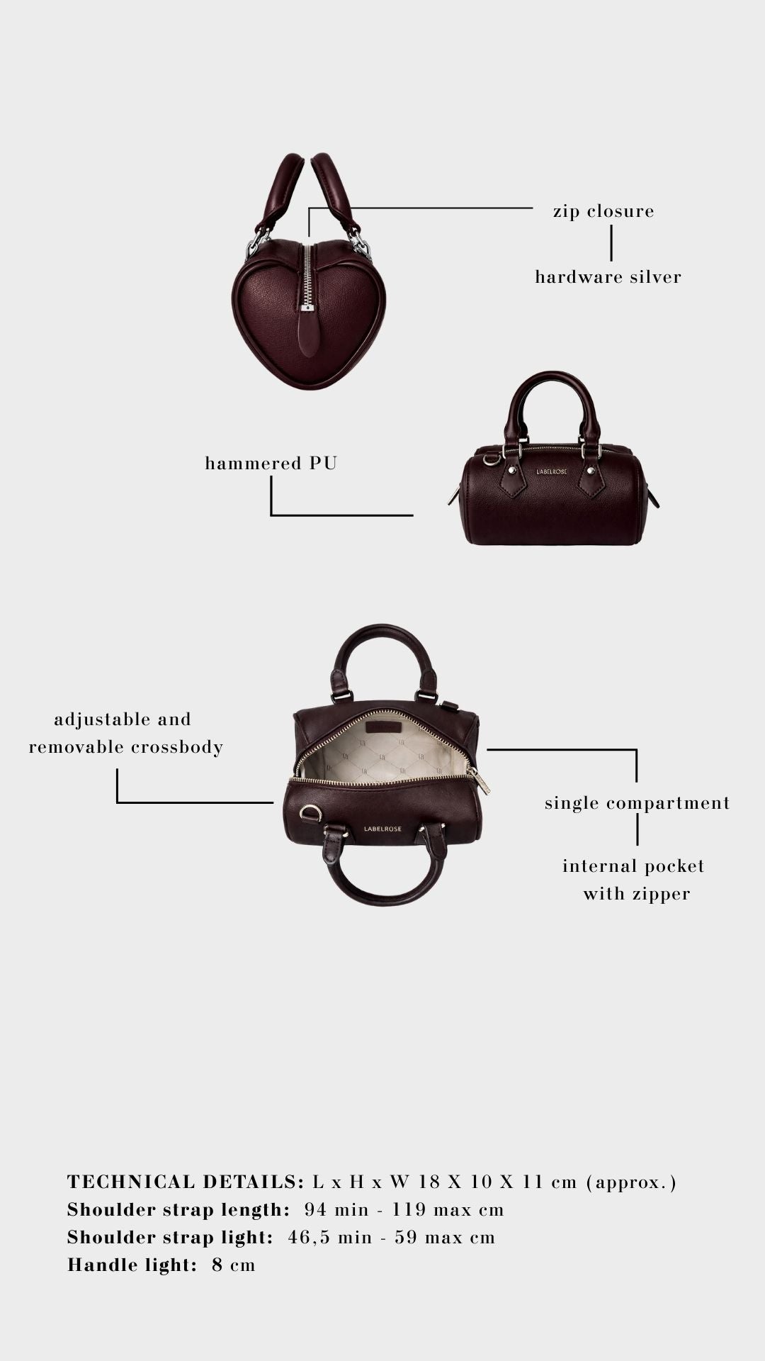 Bolso EROS - DARK PLUM - PREVENTA