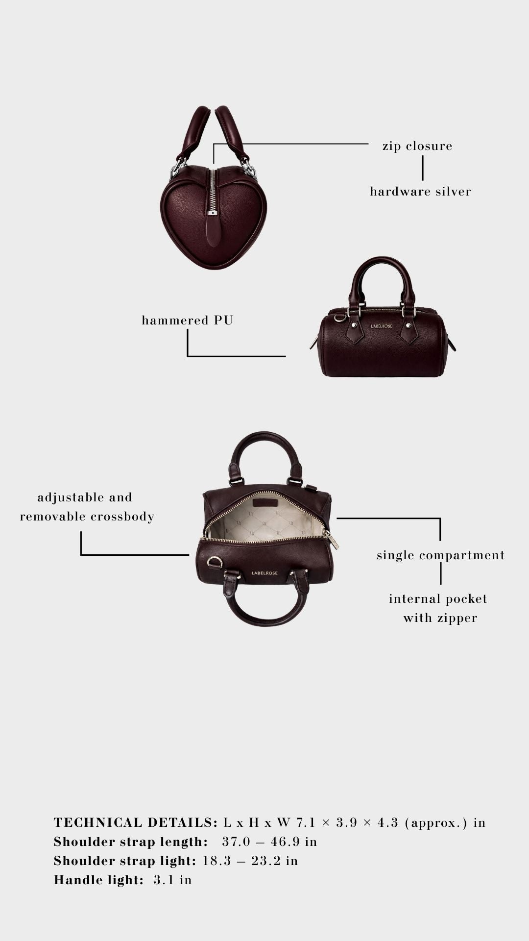 Bolso EROS - DARK PLUM - PREVENTA