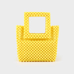 Bolso de mano con cuentas y asa rígida - AMARILLO